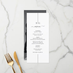 Menu Mariage Monogramme minimaliste moderne photo en li