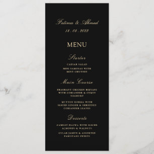 Menu Mariage musulman minimal noir islamique