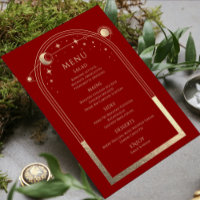 Mariage mystique Red Gold Sun Moon Stars