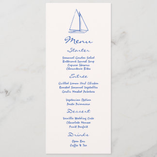 Menu Mariage Nautique Dessiné À La Main