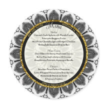 Mariage noir blanc or tournesol Mandala Round