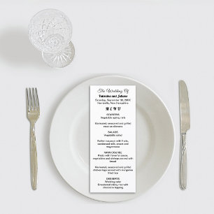Menu Mariage noir et blanc