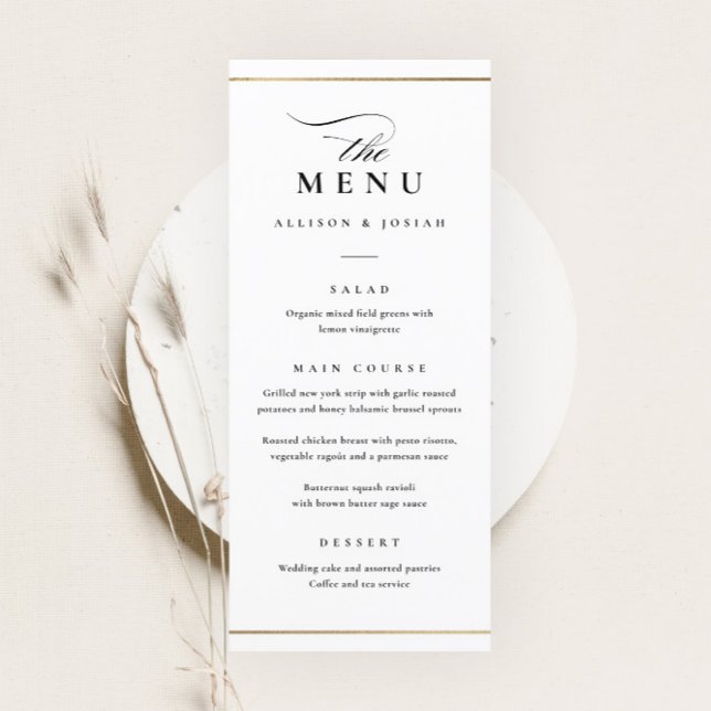 Menu Mariage noir et blanc classique (Créateur téléchargé)
