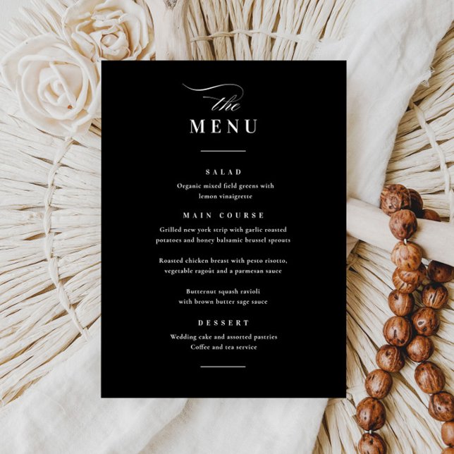 Menu Mariage noir et blanc classique (Créateur téléchargé)