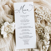 Menu Mariage noir et blanc simple