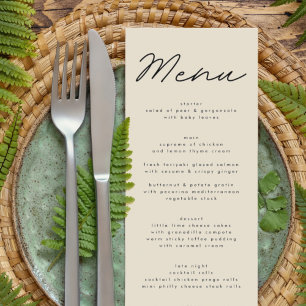 Menu Mariage noir et blanc tout simplement élégant