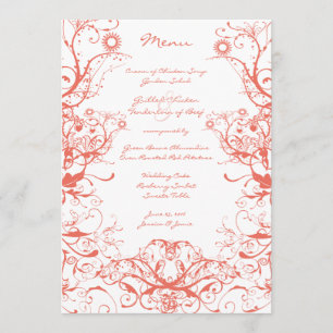 Menu Mariage Oiseaux et tourbillons