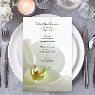 Menu Mariage orchidée blanche et voile nuptial