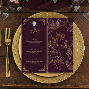 Menu Mariage ornemental du bouclier médiéval Royal Muse