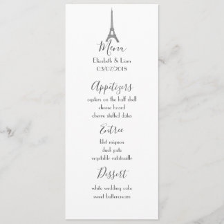 Menu Mariage parisien
