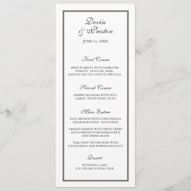Menu Mariage Pearl Shimmer (Devant)