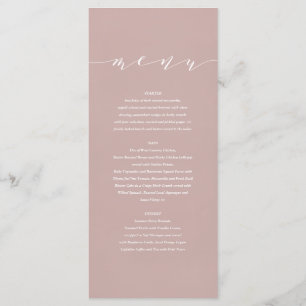 Menu Mariage peint par aquarelle élégante rose sombre