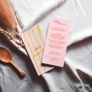 Menu Mariage Peinture à la main colorée