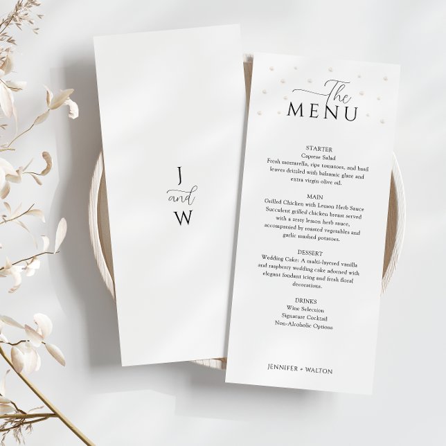 Menu Mariage Perles Blanches (Créateur téléchargé)