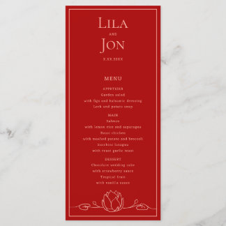 Menu Mariage personnalisé Lotus