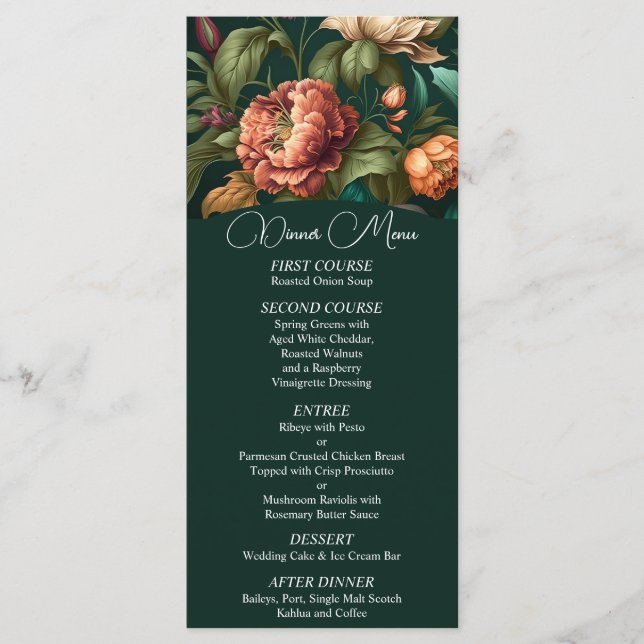 Menu Mariage Pétales Fleurs (Devant)