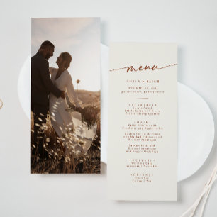 Menu Mariage photo Boho Chic Bohemian Cream