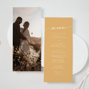 Menu Mariage photo Boho Chic Yellow Marigold