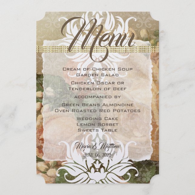 Menu Mariage photo Millennial Rose Rose Gold (Devant)