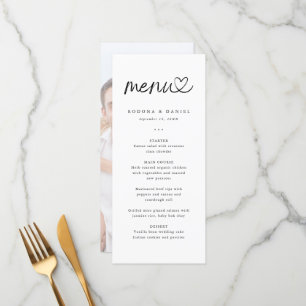 Menu Mariage photo minimaliste moderne