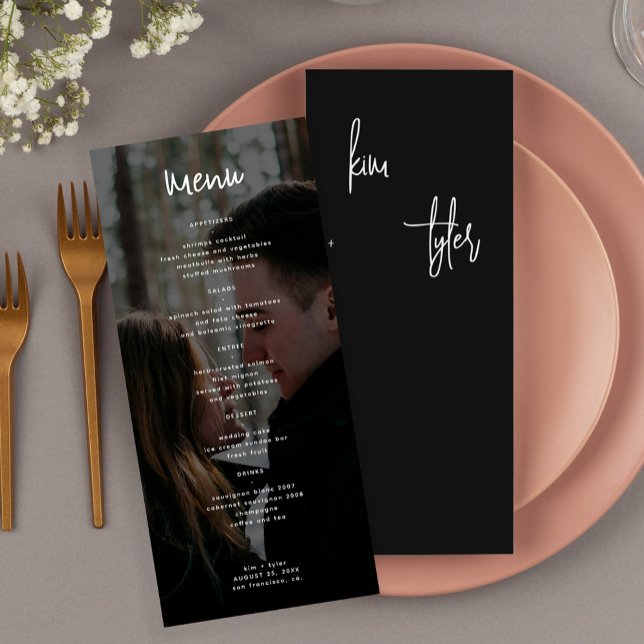 Menu Mariage photo minimaliste moderne (Créateur téléchargé)