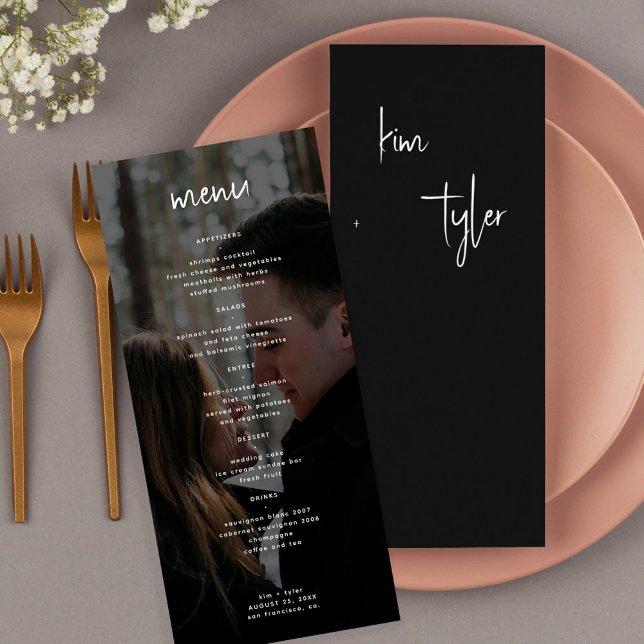 Menu Mariage photo moderne minimaliste (Créateur téléchargé)