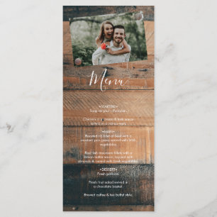 Menu Mariage photo rustique en bois