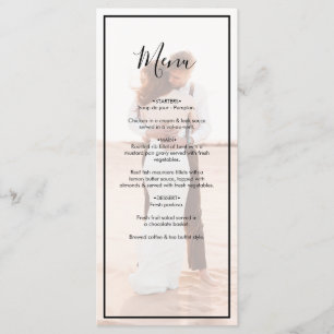 Menu Mariage photo simple et élégant