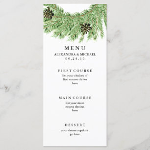 Menu Mariage Pins d'hiver