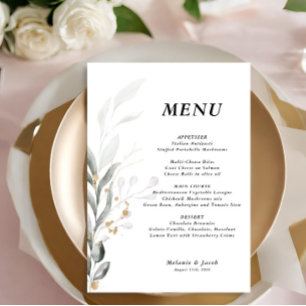 Menu Mariage plat vert 5x7 modifiable