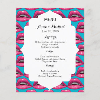 Menu mariage Pop Art Rose Lips Maquillage
