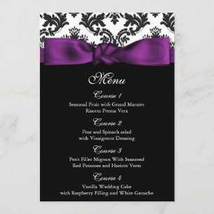 menu mariage pourpre damassé