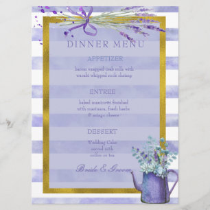 Menu Mariage Provence Lavande violet