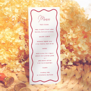 Menu Mariage Rétro Cadre Moderne Vague Coloré