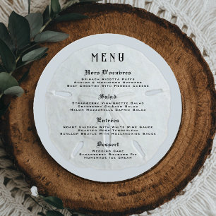 Menu Mariage rond Design Dollar Sable