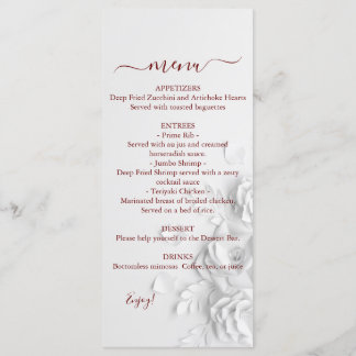 Menu Mariage Rose double floral