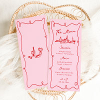 Mariage Rose et Rouge au Dessin Main Fantaisiste