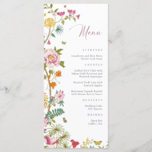 Menu Mariage Rose Floral