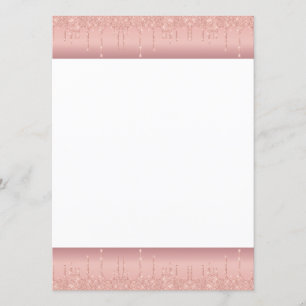 Menu mariage Rose Gold Blush Parties scintillant D