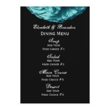 Menu Mariage Rose turquoise