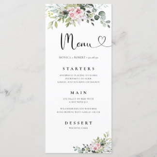 Menu Mariage Rose vert