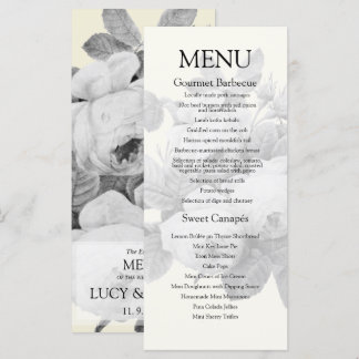 Menu Mariage Rose vintage