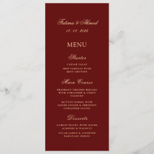 Menu Mariage rouge vierge de Bourgogne musulmane