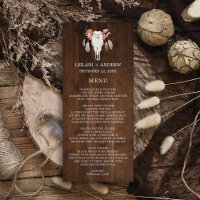 Menu Mariage Rustique Antler en bois foncé
