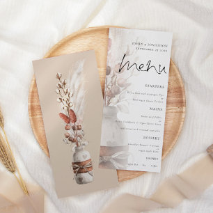 Menu Mariage Rustique Boho Pampas Grass Overlay Me