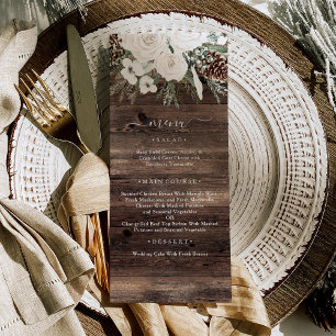 Menu Mariage rustique de pin d'hiver