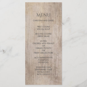 Menu Mariage rustique en bois