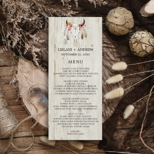 Menu Mariage Rustique en bois clair