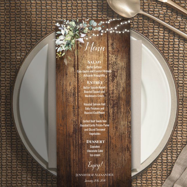 Menu Mariage Rustique Eucalyptus (Créateur téléchargé)