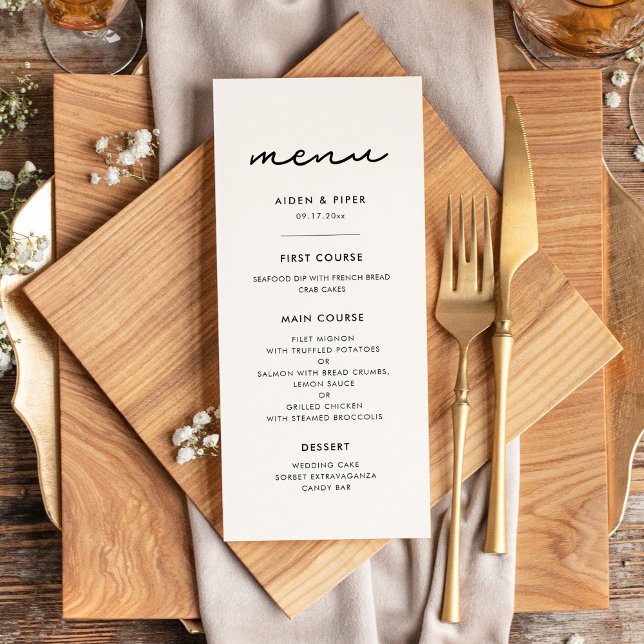 Menu Mariage simple (Créateur téléchargé)